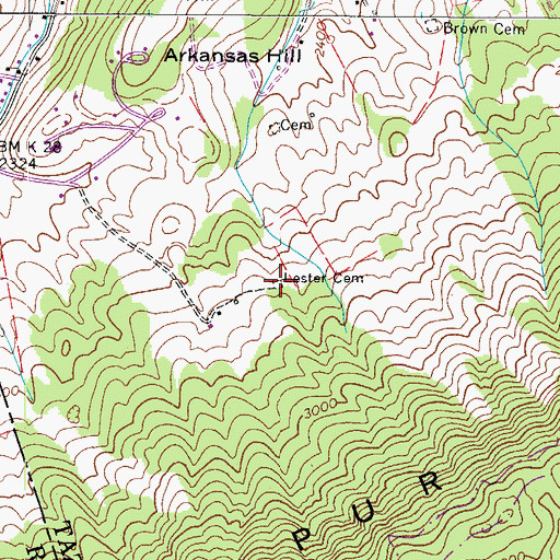 Topographic Map of Lester Cemetery, VA