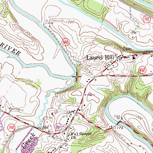 Topographic Map of Lewis Creek, VA