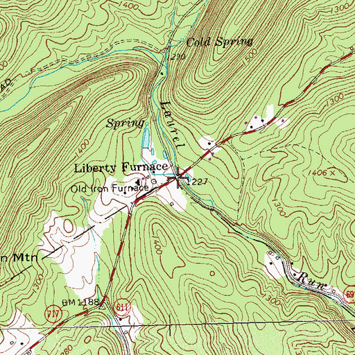 Topographic Map of Liberty Furnace, VA