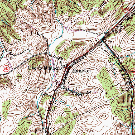 Topographic Map of Liberty Hill School, VA