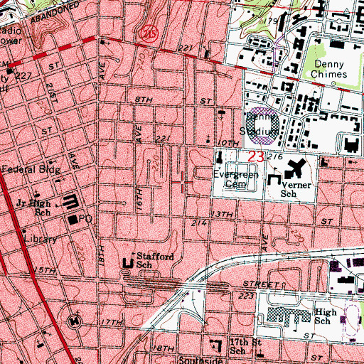 Topographic Map of Richards Memorial Catholic Church, AL