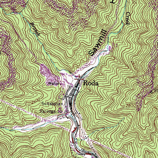 Topographic Map of Lick Branch, VA