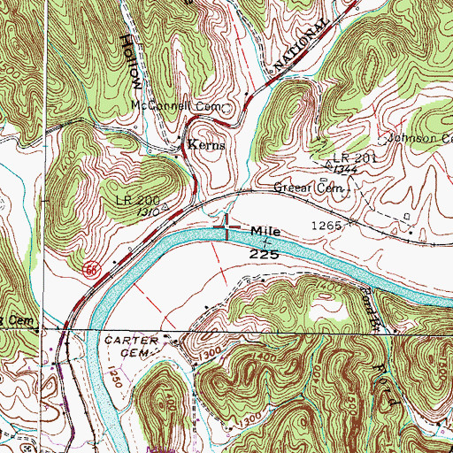 Topographic Map of Lick Creek, VA