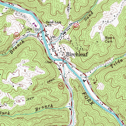 Topographic Map of Lick Creek, VA