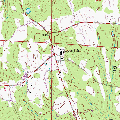 Topographic Map of Ridge School (historical), AL