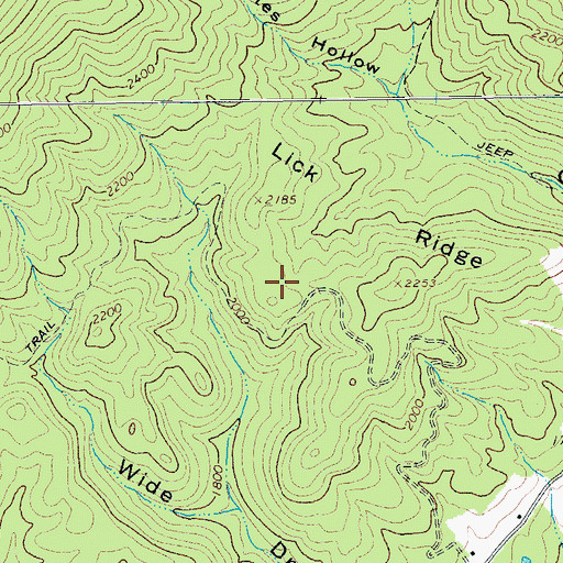 Topographic Map of Lick Ridge, VA