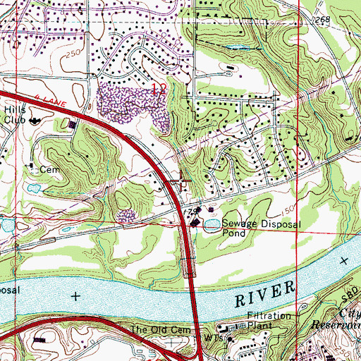 Topographic Map of Ridge Village Shopping Center, AL