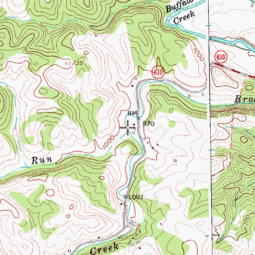 Topographic Map of Lick Run, VA