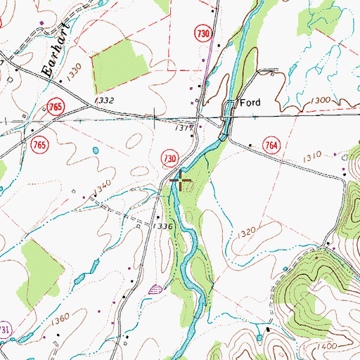 Topographic Map of Lick Run, VA
