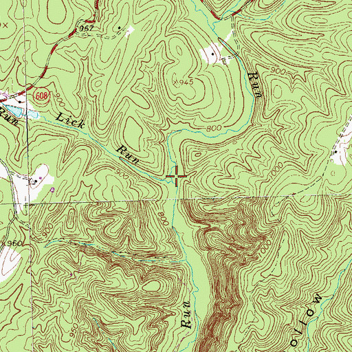 Topographic Map of Lick Run, VA
