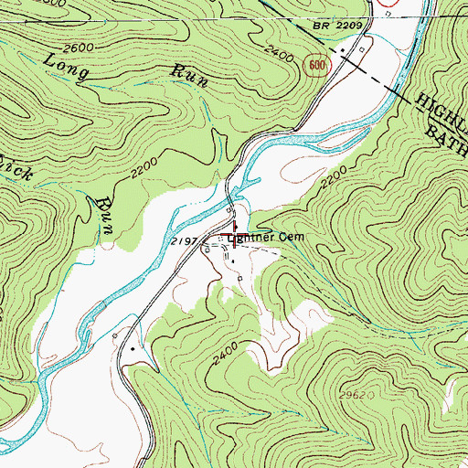 Topographic Map of Lightner Cemetery, VA