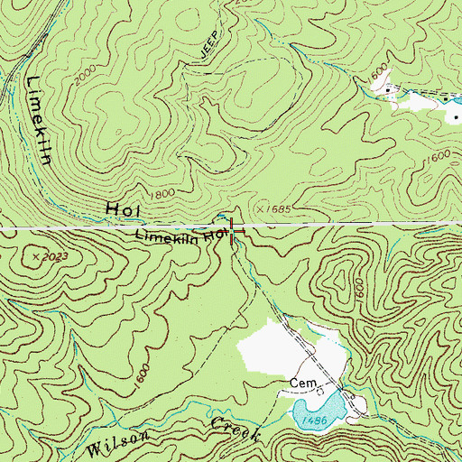 Topographic Map of Limekiln Hollow, VA