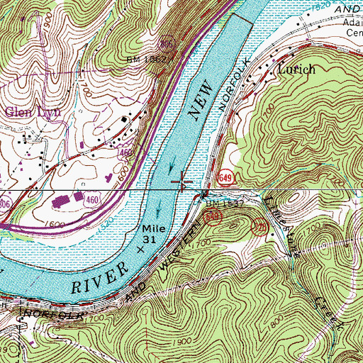 Topographic Map of Limestone Creek, VA