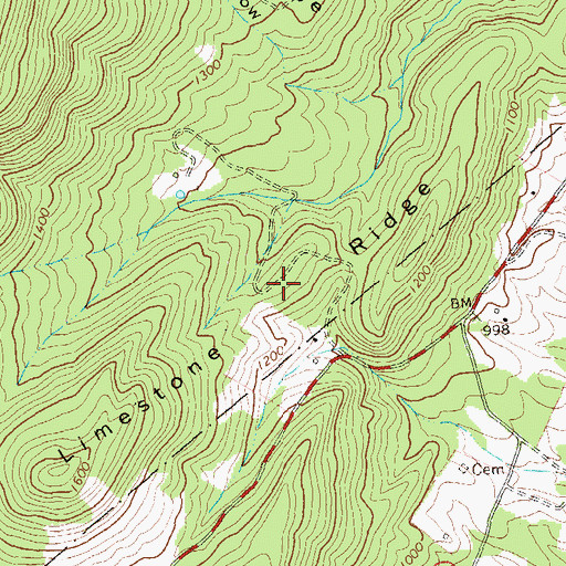 Topographic Map of Limestone Ridge, VA