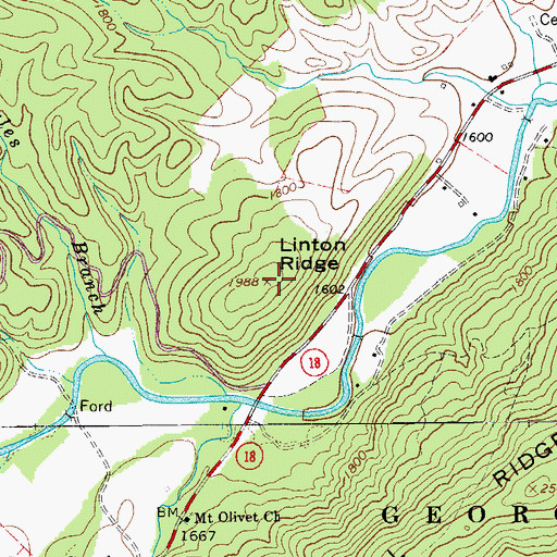 Topographic Map of Linton Ridge, VA