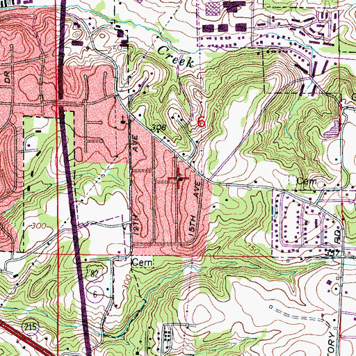 Topographic Map of Rising Star Baptist Church, AL