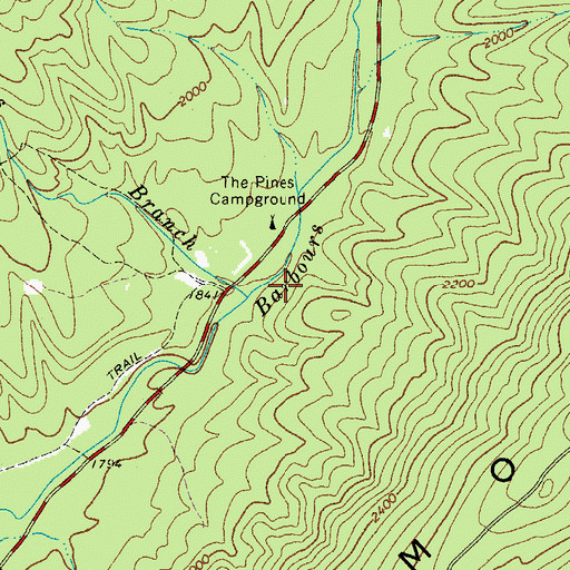 Topographic Map of Lipes Branch, VA