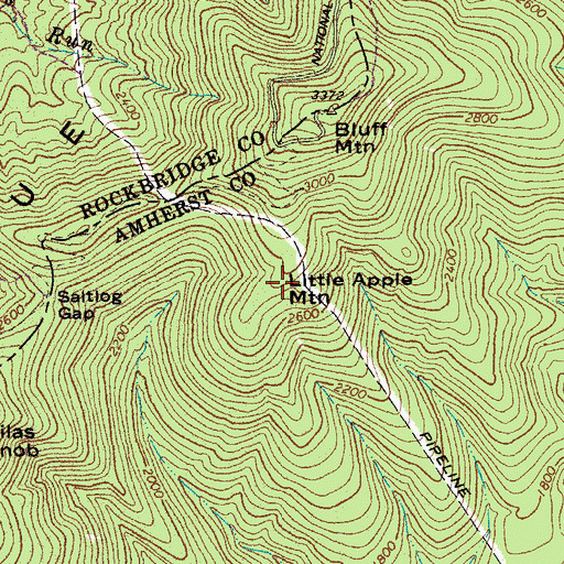 Topographic Map of Little Apple Mountain, VA