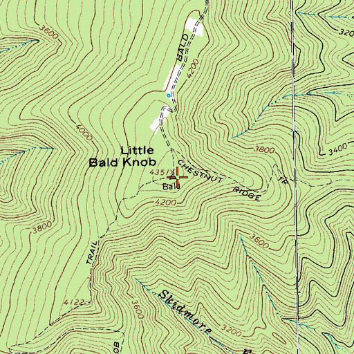 Topographic Map of Little Bald Knob, VA