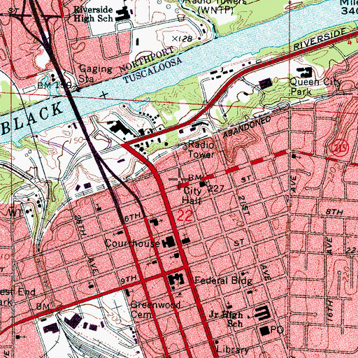 Topographic Map of River Hill, AL