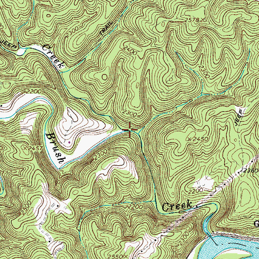Topographic Map of Little Brush Creek, VA
