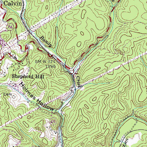 Topographic Map of Little Bundy Creek, VA