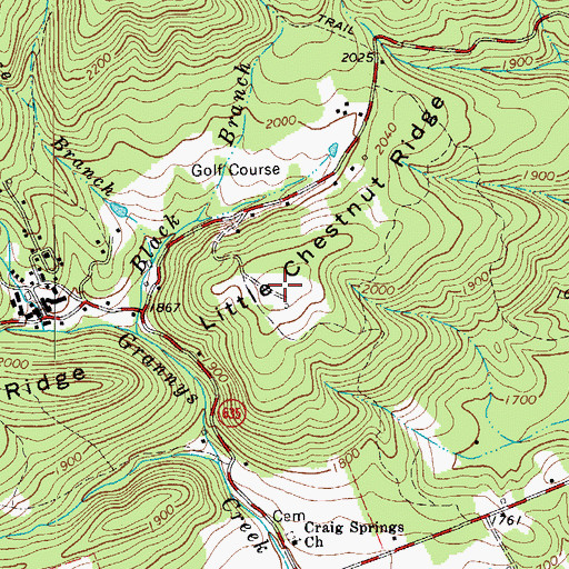 Topographic Map of Little Chestnut Ridge, VA