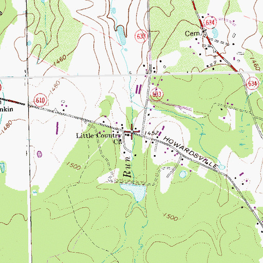 Topographic Map of Little Country Church, VA