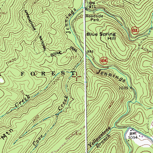 Topographic Map of Little Cove Creek, VA