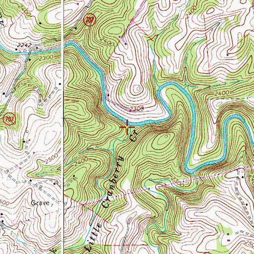 Topographic Map of Little Cranberry Creek, VA