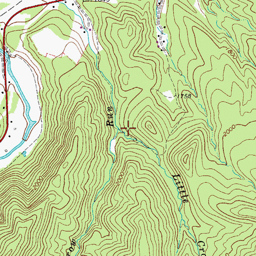 Topographic Map of Little Crow Run, VA