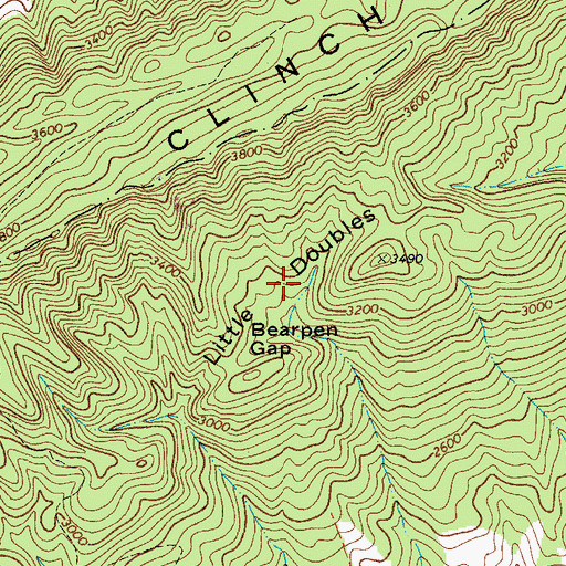 Topographic Map of Little Doubles, VA