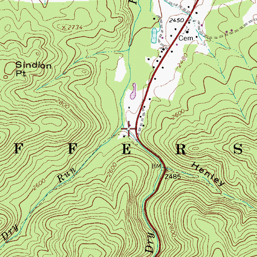 Topographic Map of Little Dry Run, VA