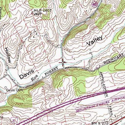 Topographic Map of Little Dry Run, VA
