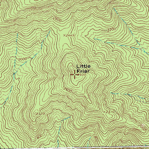 Topographic Map of Little Friar, VA