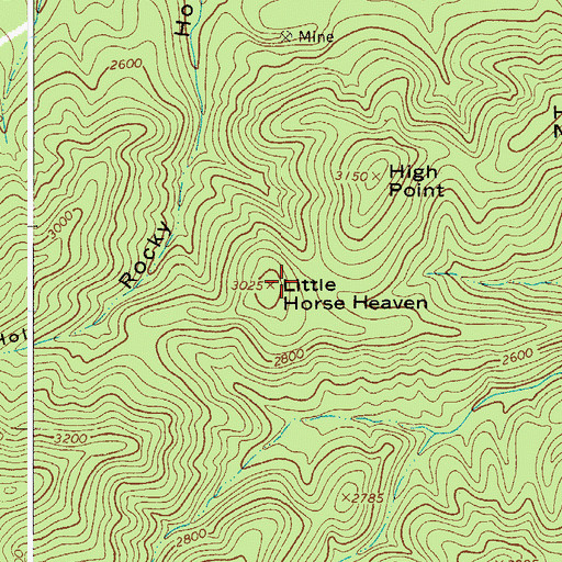 Topographic Map of Little Horse Heaven, VA