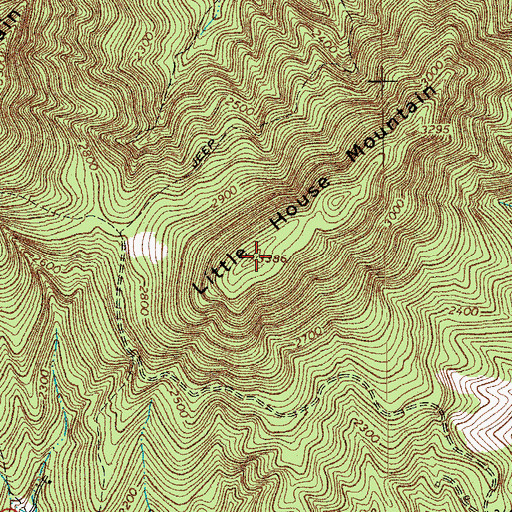 Topographic Map of Little House Mountain, VA