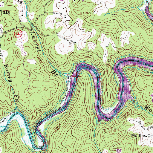 Topographic Map of Little Laurel Branch, VA