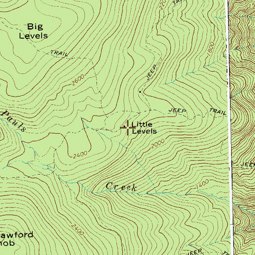 Topographic Map of Little Levels, VA