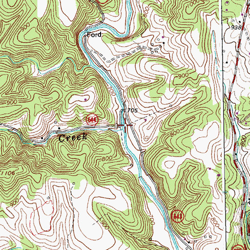 Topographic Map of Little Maple Creek, VA