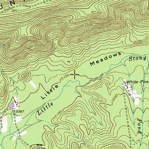 Topographic Map of Little Meadows, VA