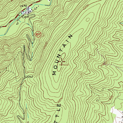 Topographic Map of Little Mountain, VA