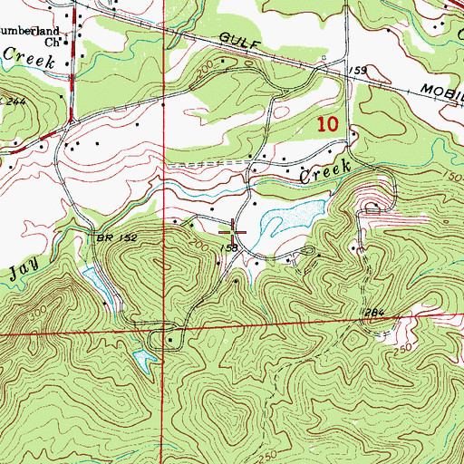 Topographic Map of Lake Robinwood Subdivision, AL