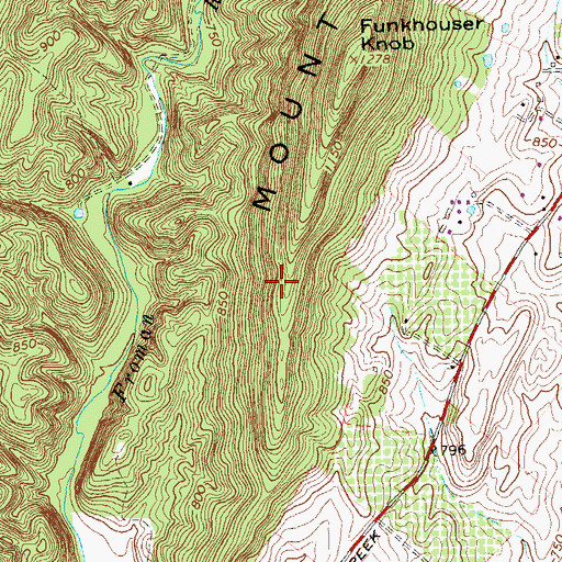 Topographic Map of Little North Mountain, VA