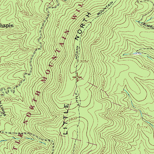 Topographic Map of Little North Mountain Trail, VA