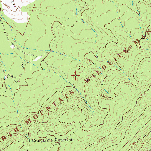 Topographic Map of Little North Mountain Wildlife Management Ar, VA