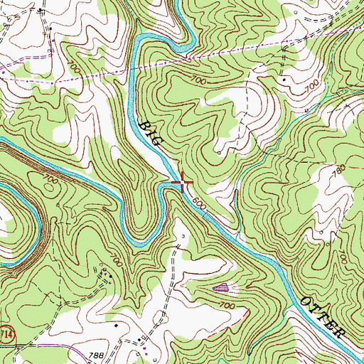 Topographic Map of Little Otter River, VA