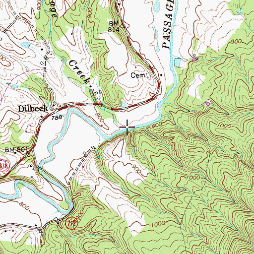 Topographic Map of Little Passage Creek, VA