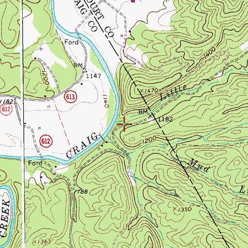 Topographic Map of Little Patterson Creek, VA
