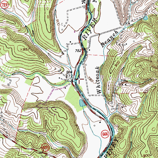 Topographic Map of Little Piney River, VA